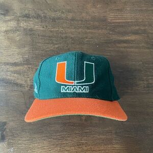 Vintage University of Miami Hurricanes Arch Blockhead Snapback